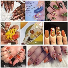 Nail Art Maple Leaf Flake 20gram Glitter Fall Leaves Metallic 3D Maple Leaf Shaped Red Yellow Orange Mixed Design Confetti -Maple Spangles for Women Girls Manicure Kit Decorations (2 Pot) Nail Art Maple Leaf Flake 20gram Glitter Fall Leaves Metallic 3D Maple Leaf Shaped Red Yellow Orange Mixed Design Confetti -Maple Spangles for Women Girls Manicure Kit Decorations (2 Pot)