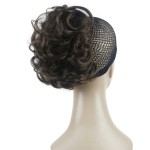 Lydell Short Ponytail Hair Extensions Wavy Curly Synthetic Hairpiece with Jaw Claw (Light Chestnut Brown)