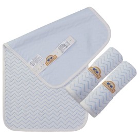 BlueSnail Ultra Soft and Absorbt Quilted Waterproof Changing Pad Liner 3pk (Blue)