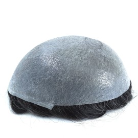 HAIR NATURE Men Toupee Hair Pieces, Human Hair Replacement Systems, Male Hair Units Ultra Thin Skin Natural Hairline 1B20