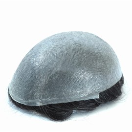 HAIR NATURE Men Toupee Hair Pieces, Human Hair Replacement Systems, Male Hair Units Ultra Thin Skin Natural Hairline 1B20