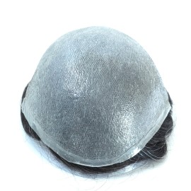 HAIR NATURE Men Toupee Hair Pieces, Human Hair Replacement Systems, Male Hair Units Ultra Thin Skin Natural Hairline 1B20