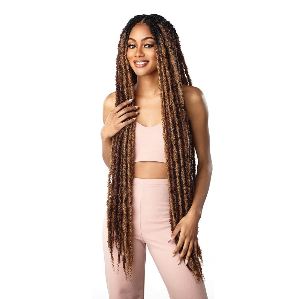 LULUTRESS Sensationnel Crochet Braids Pre-Looped Butterfly Locs 36 inch (5-pack, 1B) LULUTRESS Sensationnel Crochet Braids Pre-Looped Butterfly Locs 36 inch (5-pack, 1B)