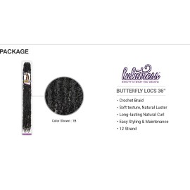 LULUTRESS Sensationnel Crochet Braids Pre-Looped Butterfly Locs 36 inch (5-pack, 1B) LULUTRESS Sensationnel Crochet Braids Pre-Looped Butterfly Locs 36 inch (5-pack, 1B)