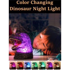 WLHONG Dinosaur Monster Night Light for Kid, Cute Color Changing Silicone Baby Night Light with Touch Sensor, Portable Rechargeable LED Bedside Nursery Lamp for Toddlers Room, Monster Gift Boys Girls