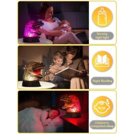 WLHONG Dinosaur Monster Night Light for Kid, Cute Color Changing Silicone Baby Night Light with Touch Sensor, Portable Rechargeable LED Bedside Nursery Lamp for Toddlers Room, Monster Gift Boys Girls