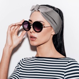 WILLBOND 6 Pieces Wide Headbands for Women, Adjustable Bandana Headband Tie, Knotted African Hairband, Yoga Elastic Non Slip Floral Hairbands for Running Hiking Cycling Workout(Without Patterns)