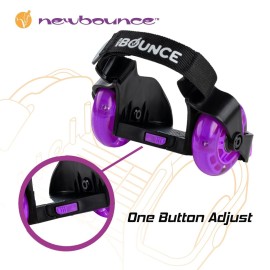 New-Bounce Heel Wheel Skates with Lights - Jet Wheelies for Shoes - Adjustable Roller Heel Skates for Kids - One Size Fits Most (Purple)