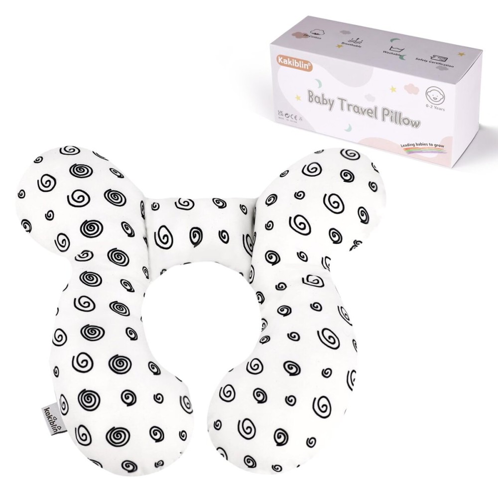 KAKIBLIN Baby Neck Pillow, Baby Head Pillow, Upgraded Travel Support Pillow for Carseat, Newborn Neck Support for Car Seat,Pushchair (Snail)