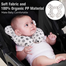 KAKIBLIN Baby Neck Pillow, Baby Head Pillow, Upgraded Travel Support Pillow for Carseat, Newborn Neck Support for Car Seat,Pushchair (Snail)