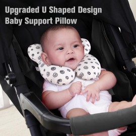 KAKIBLIN Baby Neck Pillow, Baby Head Pillow, Upgraded Travel Support Pillow for Carseat, Newborn Neck Support for Car Seat,Pushchair (Snail)