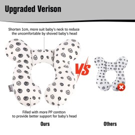 KAKIBLIN Baby Neck Pillow, Baby Head Pillow, Upgraded Travel Support Pillow for Carseat, Newborn Neck Support for Car Seat,Pushchair (Snail)
