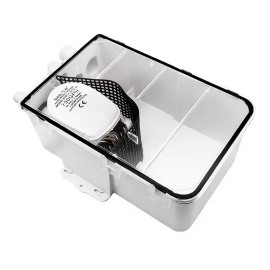 SAILINGFLO Marine Shower Sump Pump Kit System Drain Box-12V 750GPH Built-in Automatic Bilge Pump. Multi-Port Intlet for Marine, Yacht, Boat, Rvs