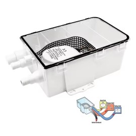 SAILINGFLO Marine Shower Sump Pump Kit System Drain Box-12V 750GPH Built-in Automatic Bilge Pump. Multi-Port Intlet for Marine, Yacht, Boat, Rvs