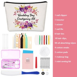 Floral Wedding Emergency Kit for Bride Wedding Survival Set with Makeup Bag, Bridal Shower Kit Gift Present Fun Engagement Present for Bride Emergency Supplies(Elegant Series) Floral Wedding Emergency Kit for Bride Wedding Survival Set with Makeup Bag, Bridal Shower Kit Gift Present Fun Engagement Present for Bride Emergency Supplies(Elegant Series)
