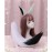 Anime Wolf Fox/Cat 25 Plush Tail + 2 Clip Ears Prop Halloween Cosplay New (White Black)