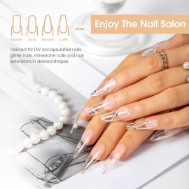 Rosalind Clear Acrylic Poly Extension Gel, 2-Pack 60ml Poly Nail Gel Kit - Nail Builder for Thickening, Easy DIY Use with UV Lamp