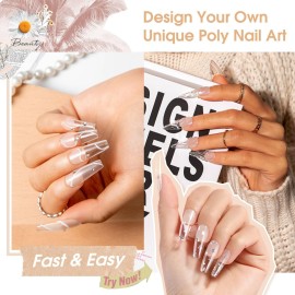 Rosalind Clear Acrylic Poly Extension Gel, 2-Pack 60ml Poly Nail Gel Kit - Nail Builder for Thickening, Easy DIY Use with UV Lamp