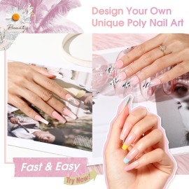 ROSALIND Pink Extension Gel, 2 PCS 2 oz Soft Pink Poly Nail Kit for Art Decoration, Thickening Builder Tube Easy to DIY Use, Needs UV Lamp