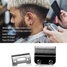 Professional Adjustable Clippers Blades, Carbon Steel Hair Clipper Replacement Blade Compatible with Wahl 8148, Wa!hl Senior Cordless Clipper, Wa!hl Magic Clipper, Pack of 2 (Taper Black) Professional Adjustable Clippers Blades, Carbon Steel Hair Clipper Replacement Blade Compatible with Wahl 8148, Wa!hl Senior Cordless Clipper, Wa!hl Magic Clipper, Pack of 2 (Taper Black)