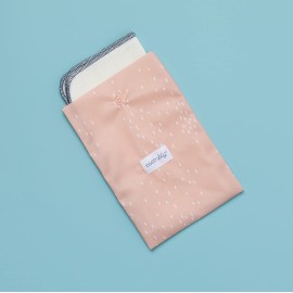 Esembly Petite Pouch, 2-Pack, A Tiny Waterproof Reusable Bag for Cloth Wipes, Disposable Wipes and Snacks, Travel Friendly, One Size, Brushstroke + Confetti