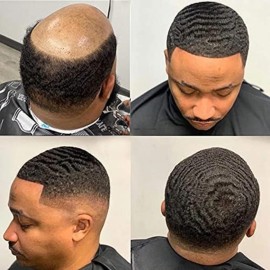 12MM Man Weave Hair Unit Black Men Afro Curly Toupee Full Poly Skin Pu Mens Toupee Human Hair System for Men Hair Piece