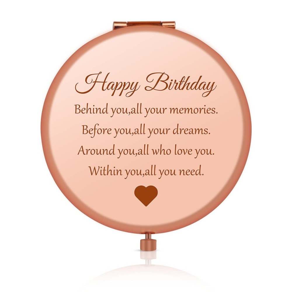 Happy Birthday Gift for Women Girls, Folding Travel Mirror Compact Mirror for Her, Birthday Gift Ideas for Friends, Mom, Daughter, Sister, Coworkers, Grandma, Aunt, Wife, Best Birthday Present for Her Happy Birthday Gift for Women Girls, Folding Travel Mirror Compact Mirror for Her, Birthday Gift Ideas for Friends, Mom, Daughter, Sister, Coworkers, Grandma, Aunt, Wife, Best Birthday Present for Her