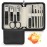 WOAMA Manicure Set - 10 in 1 Pedicure Kit Nail Clippers with Black Bag Manicure Kit Nail Kit Manicure Tools for Women Men