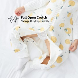 Duomiaomiao 1.0 TOG Super Breathable Toddler Sleep Sack 12-24 Months 100% Cotton Four Season Sleep Sack with Feet, Quilted Comfy Toddler Wearable Blanket