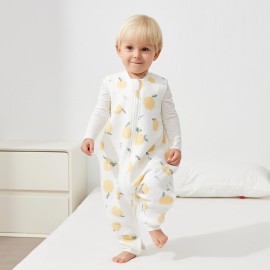 Duomiaomiao 1.0 TOG Super Breathable Toddler Sleep Sack 12-24 Months 100% Cotton Four Season Sleep Sack with Feet, Quilted Comfy Toddler Wearable Blanket