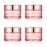 Furnido 4 Pack,1 oz/30ml Pink Glass Face Cream Jar Pot,Empty Thick Glass Cosmetic Cream Jar Container With Rose-Golden Cover,Inner Liners for Moisturizer,Eyeshadow,Makeup Emulsion