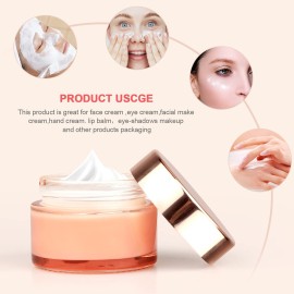 Furnido 4 Pack,1 oz/30ml Pink Glass Face Cream Jar Pot,Empty Thick Glass Cosmetic Cream Jar Container With Rose-Golden Cover,Inner Liners for Moisturizer,Eyeshadow,Makeup Emulsion