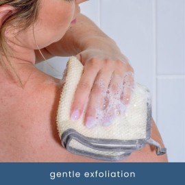 S&T INC. Exfoliating Washcloths, Dual Sided for Face and Body Scrub Towel, 9.9 Inch x 9.9 Inch, Grey, 3 Pack