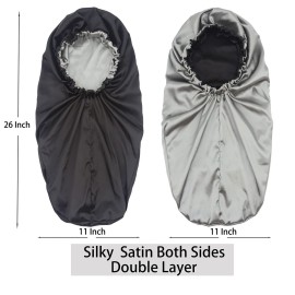 SAYMRE Satin Bonnet Silky Sleep Cap,Adjustable Hair Bonnet for Braids Curly Hair SAYMRE Satin Bonnet Silky Sleep Cap,Adjustable Hair Bonnet for Braids Curly Hair