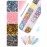 EBANKU 24 Grid Holographic Nail Art Flakes, Foil Glitter Sequins Confetti Gold Silver Irregular Mirror Effect Acrylic Powders Paillette for Nail Decoration