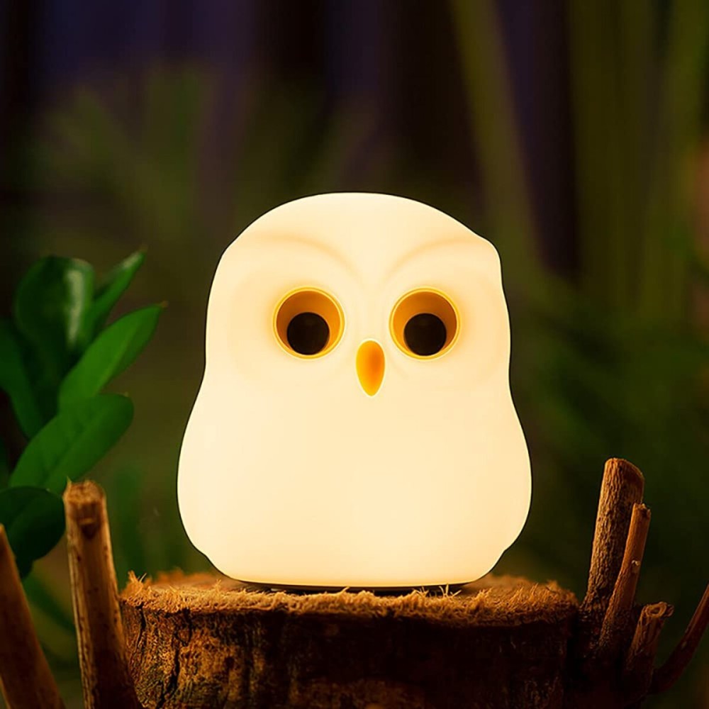 SAILINGFLO Cute Owl Kids Night Light, Birthday Gifts Room Decor Bedroom Decorations for Baby Child, LED Color Changing Soft Silicone Lamp, Gift Box