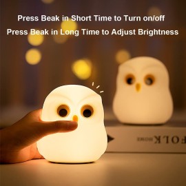 SAILINGFLO Cute Owl Kids Night Light, Birthday Gifts Room Decor Bedroom Decorations for Baby Child, LED Color Changing Soft Silicone Lamp, Gift Box