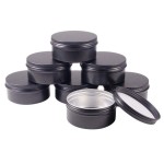 3 oz.Tins Black Aluminum Metal Tin Round Screw Top Lid Containers Jars Metal Storage Tin Jars Aluminum Tin Cans Travel Storage Tins,for Lip Balm DIY Cosmetics Salves, 3oz./3 Ounce/90 ML,18 Pack