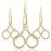 Mudder 3 Pack Small Nose Scissors Facial Hair Trimming Mini Beauty Stainless Steel Grooming Pointed Scissor for Grooming Eyebrows, Nose, Mustache, Beard(Gold)