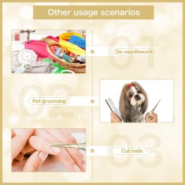 Mudder 3 Pack Small Nose Scissors Facial Hair Trimming Mini Beauty Stainless Steel Grooming Pointed Scissor for Grooming Eyebrows, Nose, Mustache, Beard(Gold)