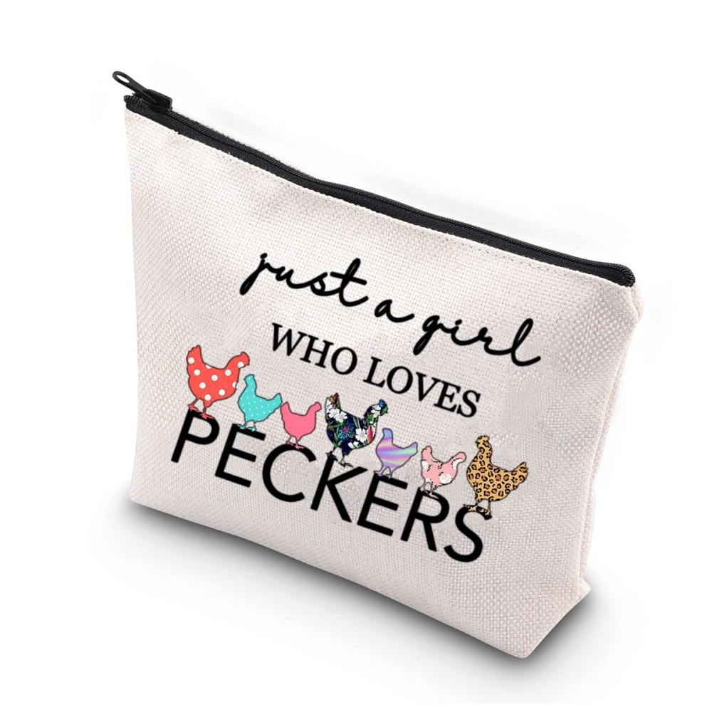 BDPWSS Chicken Lover Gifts Just a Girl Who Loves Peckers Funny Chicken Farmer Lover Cosmetic Makeup Bag Crazy Chicken Lady Travel Toiletry Bag For Women Girls (A girl loves Peckers) BDPWSS Chicken Lover Gifts Just a Girl Who Loves Peckers Funny Chicken Farmer Lover Cosmetic Makeup Bag Crazy Chicken Lady Travel Toiletry Bag For Women Girls (A girl loves Peckers)