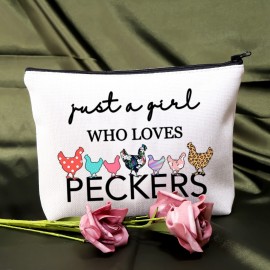BDPWSS Chicken Lover Gifts Just a Girl Who Loves Peckers Funny Chicken Farmer Lover Cosmetic Makeup Bag Crazy Chicken Lady Travel Toiletry Bag For Women Girls (A girl loves Peckers) BDPWSS Chicken Lover Gifts Just a Girl Who Loves Peckers Funny Chicken Farmer Lover Cosmetic Makeup Bag Crazy Chicken Lady Travel Toiletry Bag For Women Girls (A girl loves Peckers)