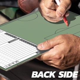PowerNet Soccer Pro Coaching Board, Dry Erase Magnetic Clipboard, Built-in Line Up Card, Double Sided Weatherproof Soccer Coaching Board, Includes 2 Dry Erase Markers