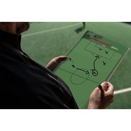 PowerNet Soccer Pro Coaching Board, Dry Erase Magnetic Clipboard, Built-in Line Up Card, Double Sided Weatherproof Soccer Coaching Board, Includes 2 Dry Erase Markers