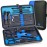 Keiby Citom Professional Stainless Steel Nail Clipper Travel & Grooming Kit Nail Tools Manicure & Pedicure Set of 18pcs with Luxurious Case (Black/Blue)
