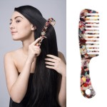 LADYAMZ Large Wide Tooth Hair Comb,[Tortoise Shell] Cellulose Acetate Round Tooth Comb for Straight/Curly Hair,Short/Long Hair Women Men or Kids,Easy Detangling Wet or Dry,Anti-static (Multi-colored)