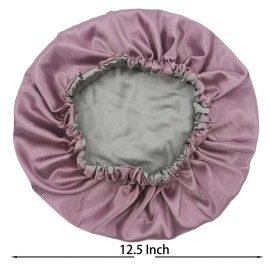 SAYMRE Satin Bonnet Silky Sleep Cap,Adjustable Hair Bonnet for Braids Curly Hair