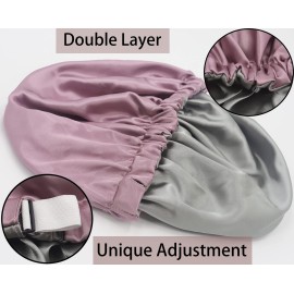 SAYMRE Satin Bonnet Silky Sleep Cap,Adjustable Hair Bonnet for Braids Curly Hair