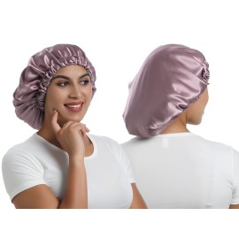 SAYMRE Satin Bonnet Silky Sleep Cap,Adjustable Hair Bonnet for Braids Curly Hair