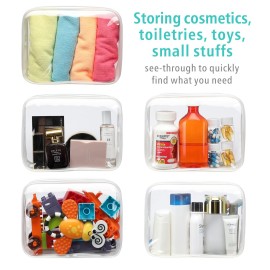 F-color Clear Toiletry Bag - 3 Pack TSA Approved Toiletry Bag Clear Makeup Bag, Travel Cosmetic Bag for Women, Carry on Airport Airline Compliant Bag, White(for age 12 or above) F-color Clear Toiletry Bag - 3 Pack TSA Approved Toiletry Bag Clear Makeup Bag, Travel Cosmetic Bag for Women, Carry on Airport Airline Compliant Bag, White(for age 12 or above)
